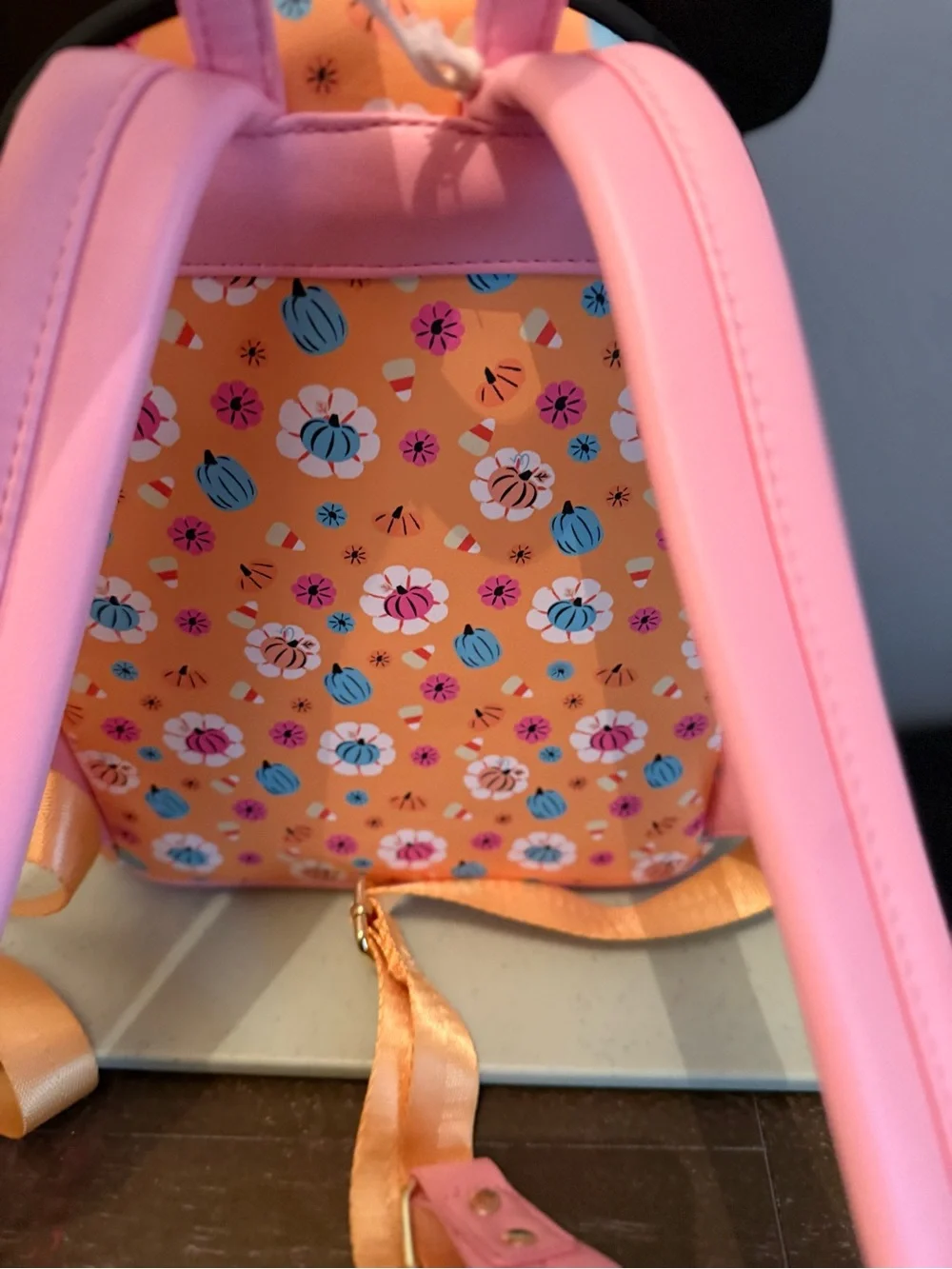Loungefly Halloween Pumpkin Bow Backpack - Orange/Pink